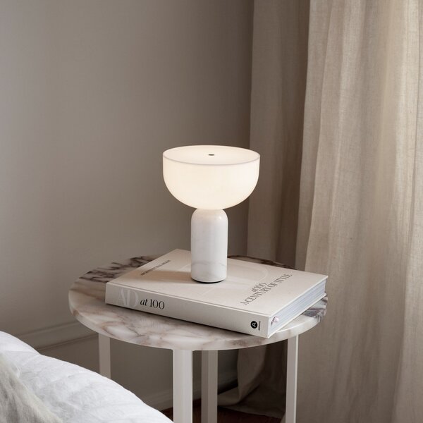 Stolové Lampa New Works, Kizu Portable, stmievateľné, Biela, Obývacia izba, Mramor, Dizajnový
