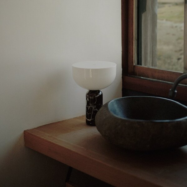 Stolové Lampa New Works, Kizu Portable, stmievateľné, Červená, Obývacia izba, Mramor, Dizajnový