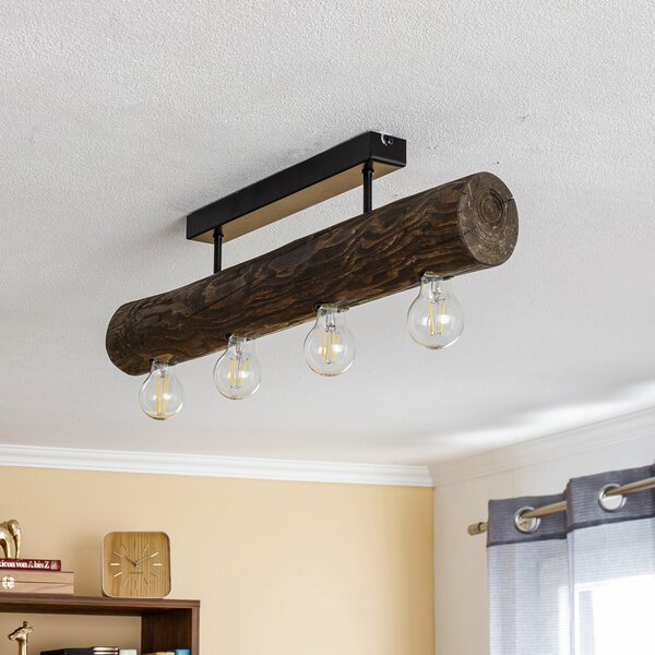 Stropné Lampa Envostar, Beam, stmievateľné, Drevo, Obývacia izba, Drevo