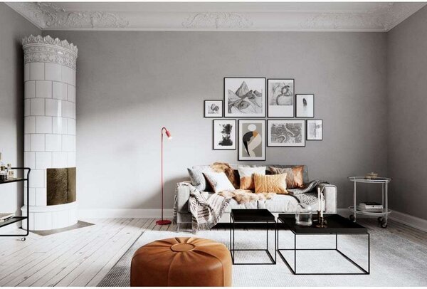 Stojacie Lampa By Rydéns, Curve, Červená, Obývacia izba, Kov, Moderný