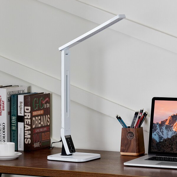 Stolové Lampa Lindby, Eleni, stmievateľné, Biela, Pracovňa, Plast, Moderný
