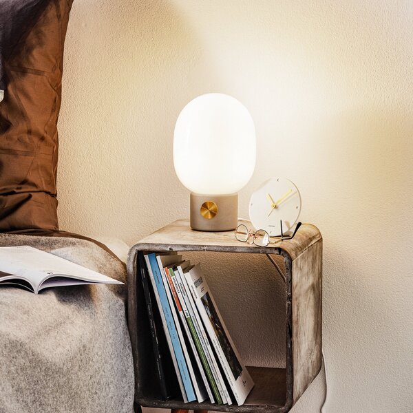 Stolové Lampa Audo Copenhagen, JWDA, stmievateľné, Sivá, Obývacia izba, Betón, Dizajnový