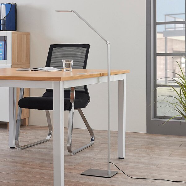 Stojacie Lampa Lucande, Resi, stmievateľné, Metalická, Pracovňa, Hliník, Moderný