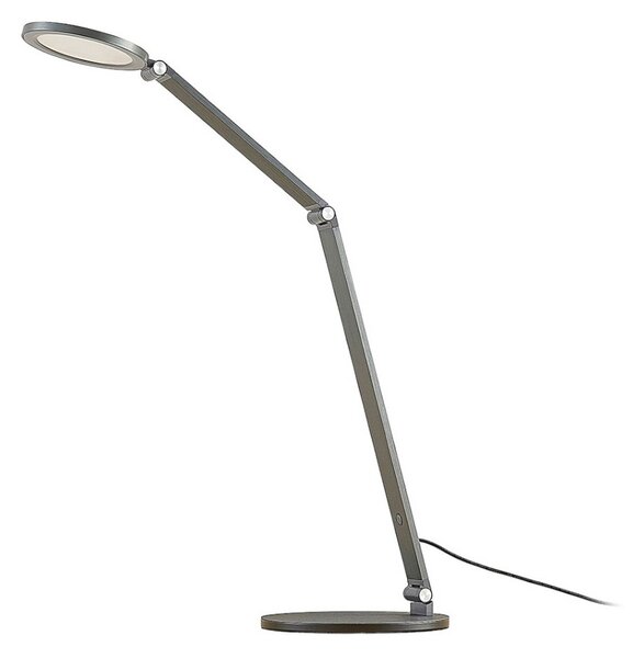 Stolové Lampa Lucande, Mion, stmievateľné, Sivá, Pracovňa, Kov, Moderný