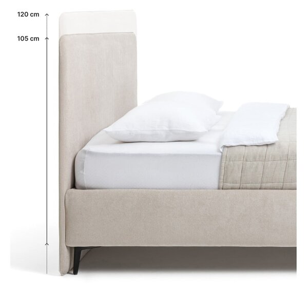 Sivá čalúnená dvojlôžková posteľ s roštom 160x200 cm Noira Slim – Selection