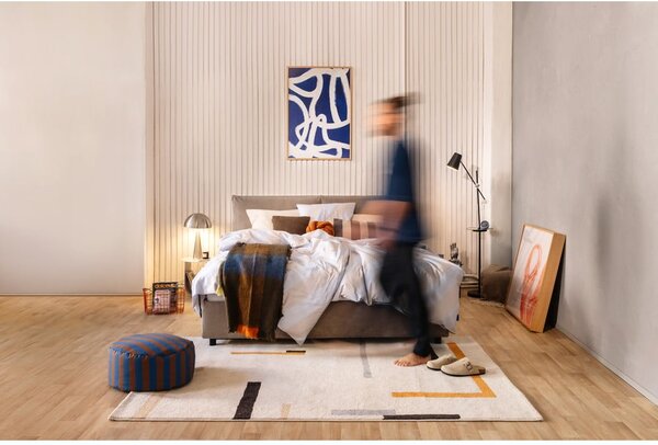 Čalúnená dvojlôžková posteľ taupe s úložným priestorom s roštom 160x200 cm Myra Pillow – Selection