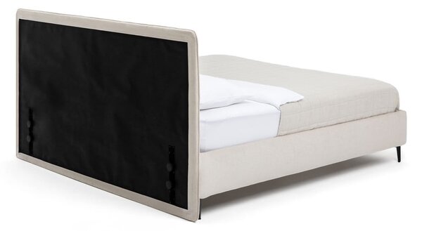 Béžová čalúnená dvojlôžková posteľ s roštom 160x200 cm Noira Slim – Selection