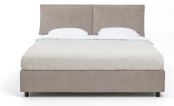 Čalúnená dvojlôžková posteľ taupe s úložným priestorom s roštom 160x200 cm Myra Pillow – Selection