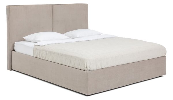 Čalúnená dvojlôžková posteľ taupe s úložným priestorom s roštom 160x200 cm Thessa Bold – Selection