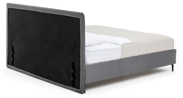 Sivá čalúnená dvojlôžková posteľ s roštom 160x200 cm Noira Slim – Selection