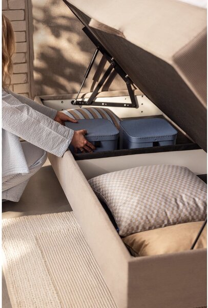 Modrá boxspring posteľ s úložným priestorom 160x200 cm Elva Bold – Selection