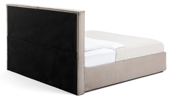 Čalúnená dvojlôžková posteľ taupe s úložným priestorom s roštom 160x200 cm Thessa Bold – Selection