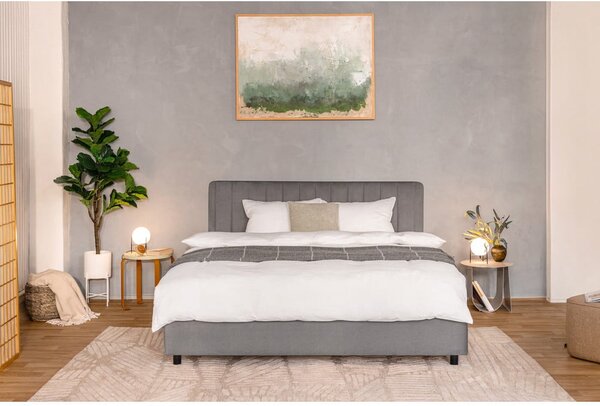 Sivá čalúnená dvojlôžková posteľ s úložným priestorom s roštom 160x200 cm Myra Slim Line – Selection