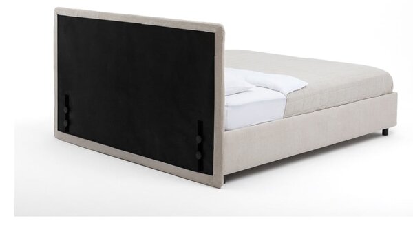 Béžová čalúnená dvojlôžková posteľ s úložným priestorom s roštom 160x200 cm Myra Slim Line – Selection