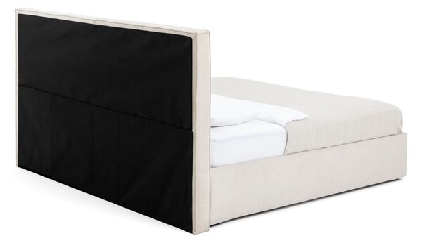 Béžová čalúnená dvojlôžková posteľ s úložným priestorom s roštom 160x200 cm Thessa Bold – Selection