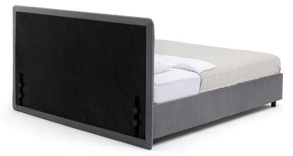 Sivá čalúnená dvojlôžková posteľ s úložným priestorom s roštom 160x200 cm Myra Slim Line – Selection