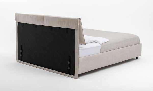 Béžová čalúnená dvojlôžková posteľ s úložným priestorom s roštom 160x200 cm Myra Pillow – Selection