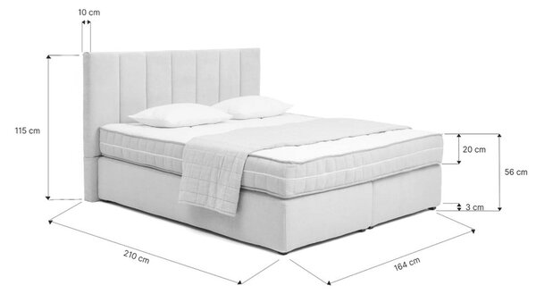 Béžová boxspring posteľ 160x200 cm Olia Bold Line – Selection