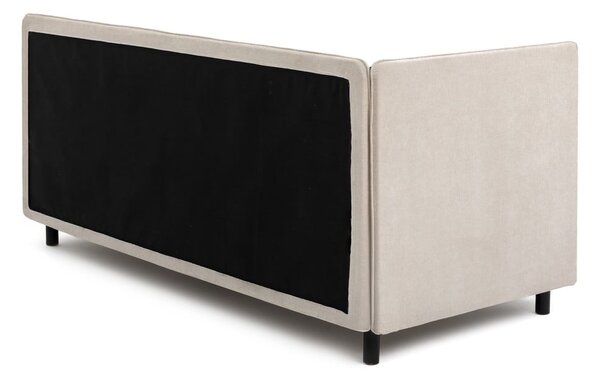 Béžová čalúnená jednolôžková posteľ s úložným priestorom s matracom 90x200 cm Avela – Selection