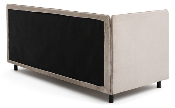 Čalúnená jednolôžková posteľ taupe s úložným priestorom s matracom 90x200 cm Avela – Selection