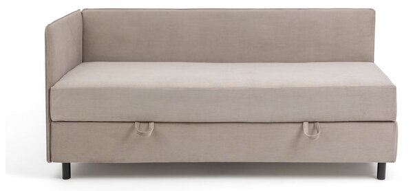 Čalúnená jednolôžková posteľ taupe s úložným priestorom s matracom 90x200 cm Avela – Selection