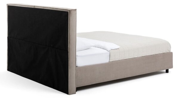 Čalúnená dvojlôžková posteľ taupe s úložným priestorom s roštom 160x200 cm Myra Bold – Selection