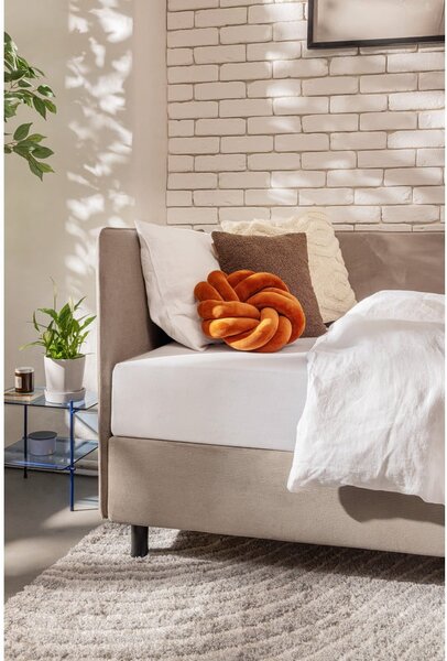 Čalúnená jednolôžková posteľ taupe s úložným priestorom s matracom 90x200 cm Avela – Selection