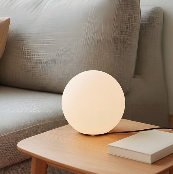 Stolové Lampa Lindby, Marike, Biela, Obývacia izba, Sklo, Moderný
