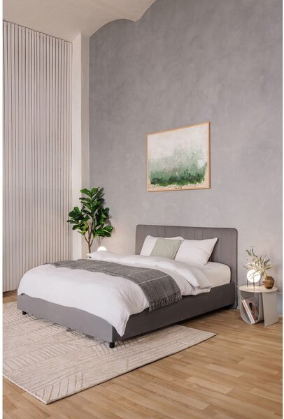 Sivá čalúnená dvojlôžková posteľ s úložným priestorom s roštom 160x200 cm Myra Slim Line – Selection