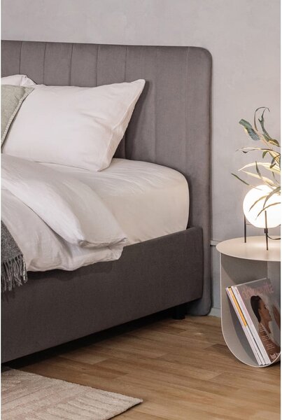 Sivá čalúnená dvojlôžková posteľ s úložným priestorom s roštom 160x200 cm Myra Slim Line – Selection