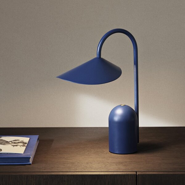 Stolové Lampa ferm LIVING, Arum, stmievateľné, Modrá, Terasa, Kov, Dizajnový
