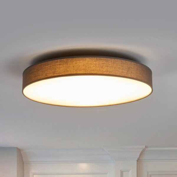 Stropné Lampa Lindby, Saira, Sivá, Obývacia izba, Tkanina / Textil, Moderný