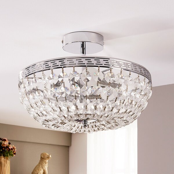 Stropné Lampa Lindby, Mondrian, stmievateľné, Transparentná, Chodba, Krištáľ, Moderný
