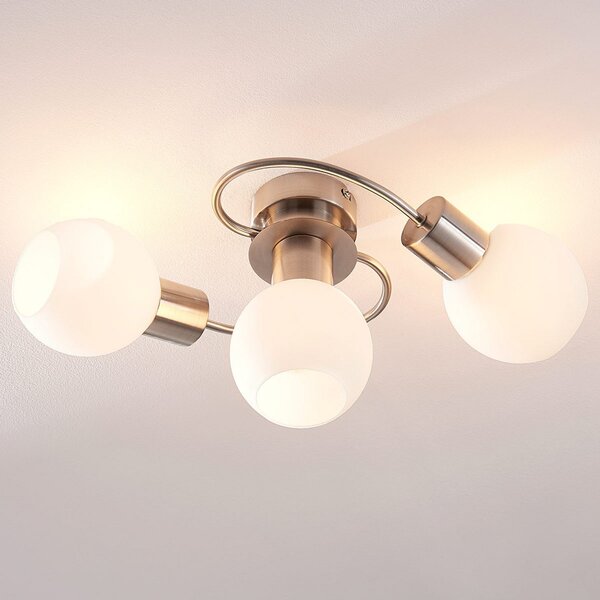 Stropné Lampa Lindby, Ciala, stmievateľné, Metalická, Obývacia izba, Sklo, Moderný