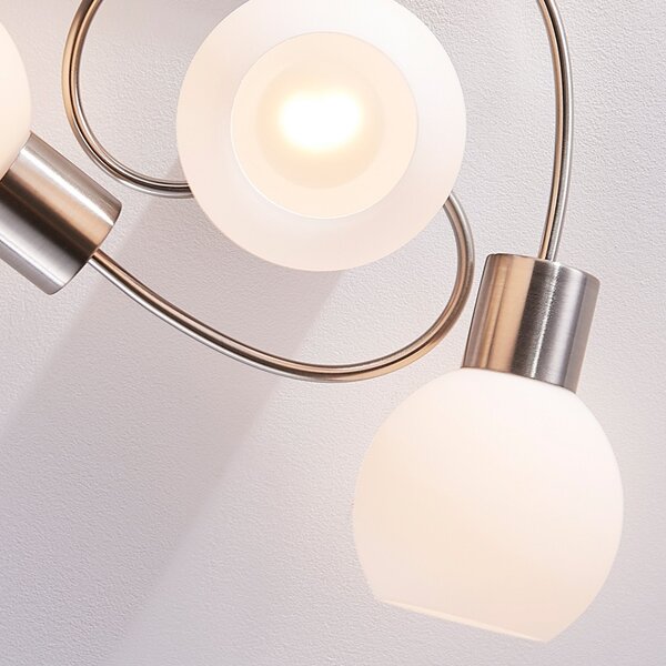 Stropné Lampa Lindby, Ciala, stmievateľné, Metalická, Obývacia izba, Sklo, Moderný