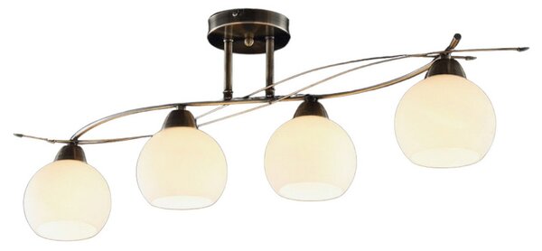 Stropné Lampa Lindby, Leanda, stmievateľné, Bronzová / Stará Mosadz, Obývacia izba, Sklo, Moderný