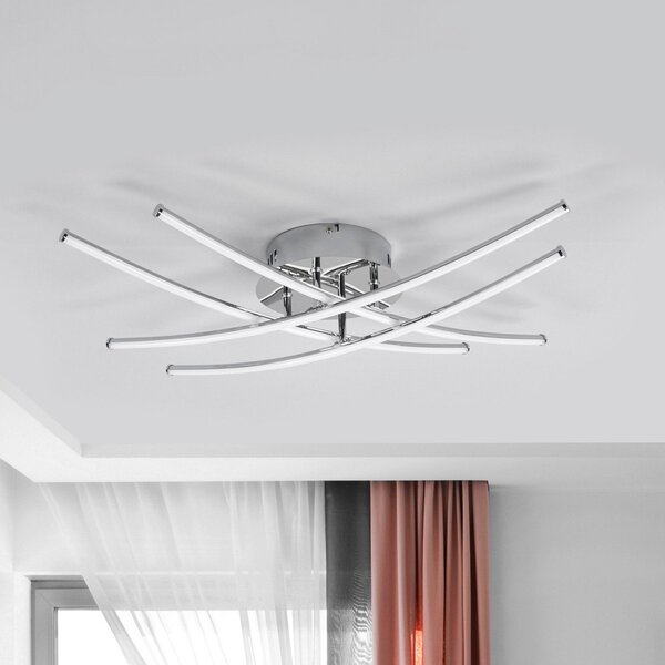 Stropné Lampa Lindby, Yael, Metalická, Kuchyňa, Kov, Moderný