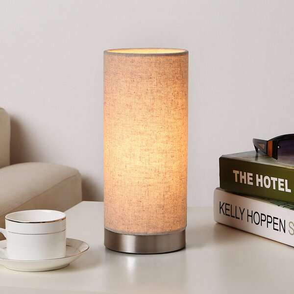 Stolové Lampa Lindby, Ronja, stmievateľné, Béžová, Spálňa, Tkanina / Textil, Moderný