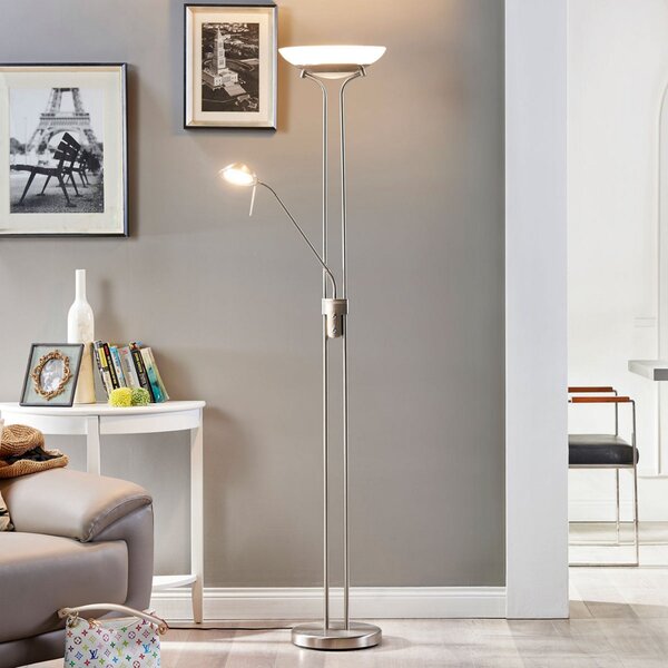 Stojacie Lampa Lindby, Yveta, stmievateľné, Metalická, Obývacia izba, Kov, Moderný
