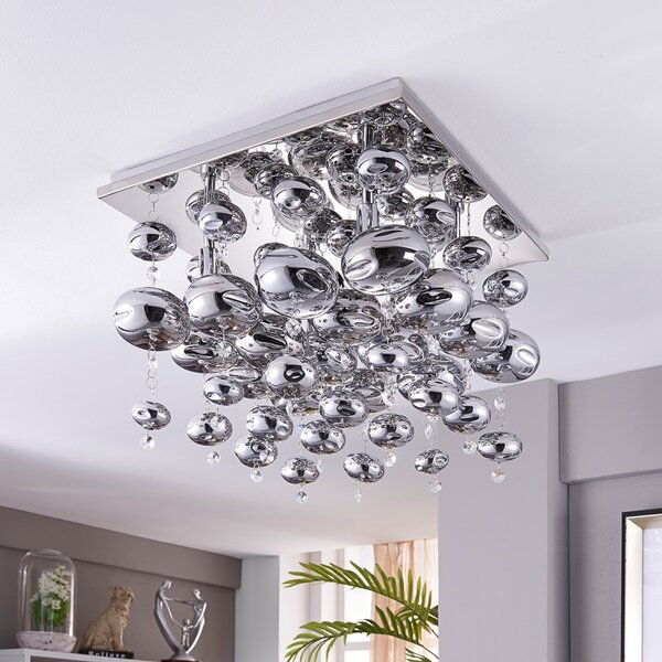 Stropné Lampa Lindby, Esfera, stmievateľné, Metalická, Obývacia izba, Kov, Moderný
