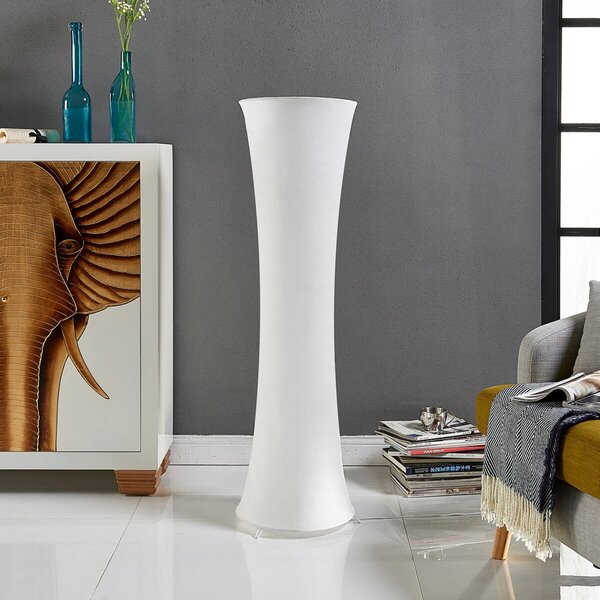 Stojacie Lampa Lindby, Liana, Biela, Obývacia izba, Tkanina / Textil, Moderný