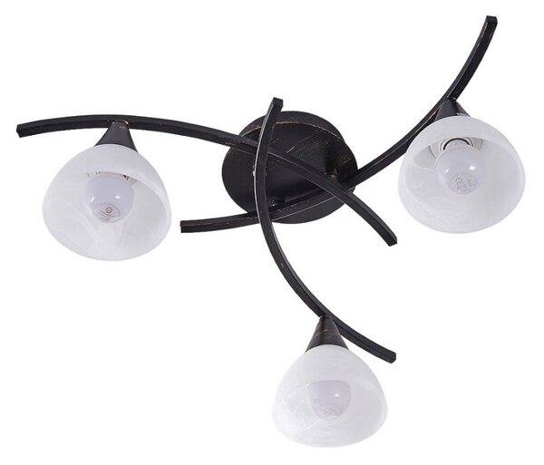 Stropné Lampa Lindby, Della, stmievateľné, Čierna, Obývacia izba, Sklo, Rustikálny
