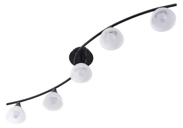 Stropné Lampa Lindby, Della, stmievateľné, Čierna, Obývacia izba, Sklo, Rustikálny
