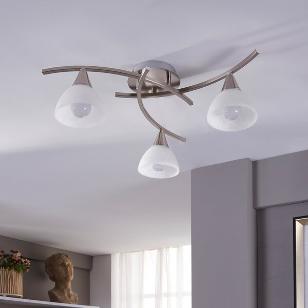 Stropné Lampa Lindby, Della, stmievateľné, Metalická, Obývacia izba, Sklo, Moderný