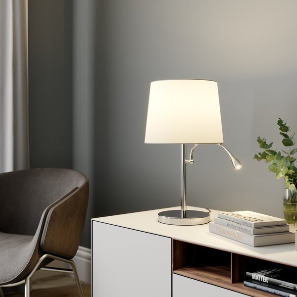 Stolové Lampa Lindby, Benjiro, Metalická, Obývacia izba, Tkanina / Textil, Moderný