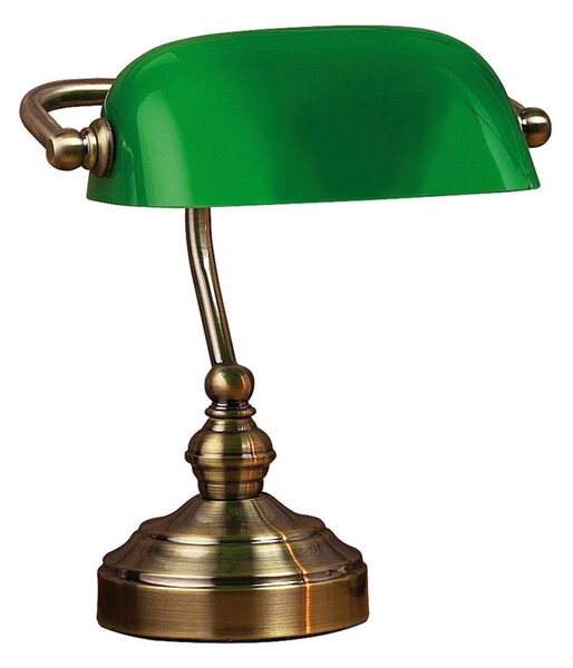 Stolové Lampa Markslöjd, Bankers, Bronzová / Stará Mosadz, Obývacia izba, Sklo, Starožitný