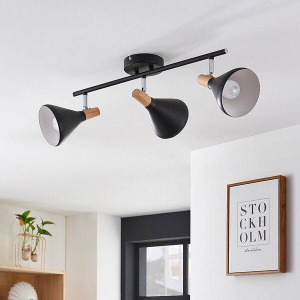 Stropné Lampa Lindby, Arina, stmievateľné, Čierna, Spálňa, Kov, Moderný