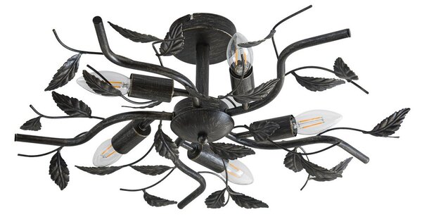 Stropné Lampa Lindby, Yos, stmievateľné, Čierna, Spálňa, Kov, Florentský