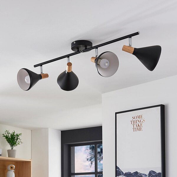 Stropné Lampa Lindby, Arina, stmievateľné, Čierna, Spálňa, Kov, Moderný