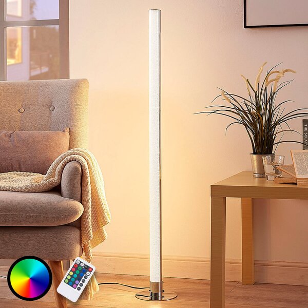 Stojacie Lampa Lindby, Hadis, stmievateľné, Metalická, Obývacia izba, Plast, Moderný